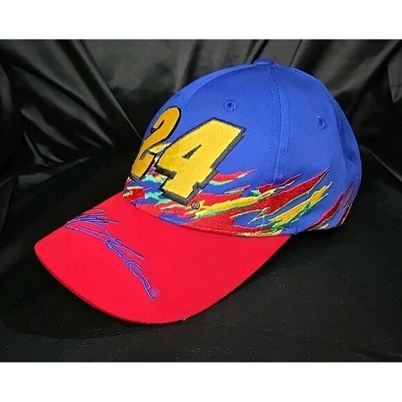Vtg Jeff Gordon Hat Cap Splash Velco Nascar Dupont #24 Chase Rainbow - Picture 2 of 8